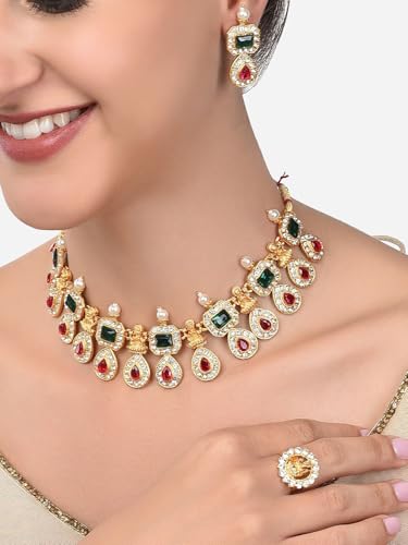 Juego de joyas con piedras rosas y verdes, el regalo ideal de aniversario 7