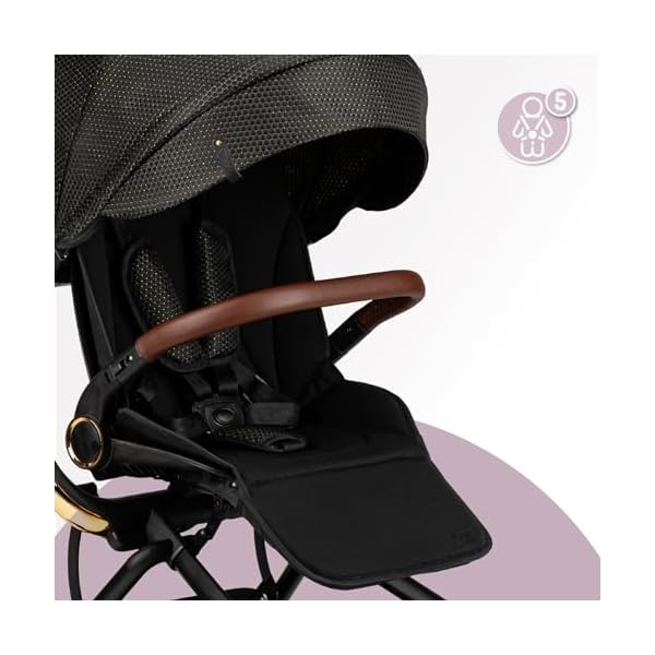 MoMi Kinderwagen ADELLE ab 6. Monat (bis 22 kg), klappbarer Buggy mit 360°-Sitz und 5-Punkt-Sicherheitsgurt, Einkaufskorb, mit Tragegriff zum Tragen nach dem Zusammenklappen – Bild 7