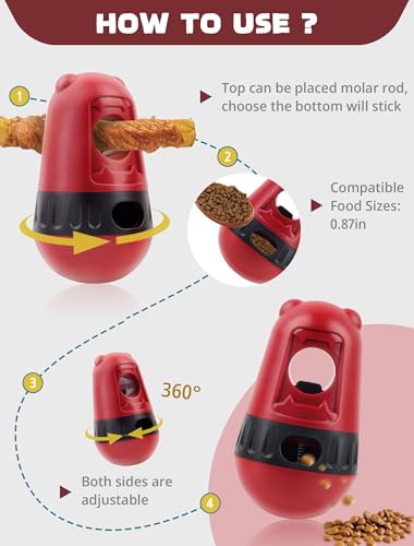 Remedare Bully Stick Halter für Hunde Leckerlihalter Futterspender Spielzeug für 4.5-25 kg Hunde Verhindern Ersticken Sicherheitsvorrichtung, Rot