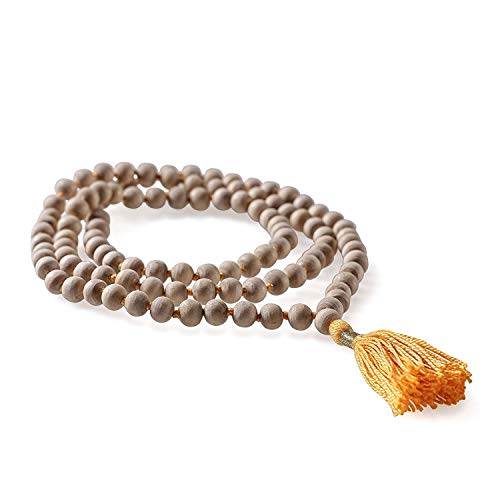 Lotuscrafts Tulsi Mala Kette - Buddhistische Gebetskette aus 108 Tulsi-Holz Perlen