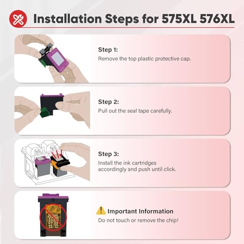 Cartouche 575 576 Remplacement pour Canon 575 et 576 XL Encre pour Canon Pixma TS3551i TR4755i TS3750i TS3550i TR4750i TS3751i TR4751i TR4756i TS3752i PG-575XL CL-576XL (Noir Couleur) Printer