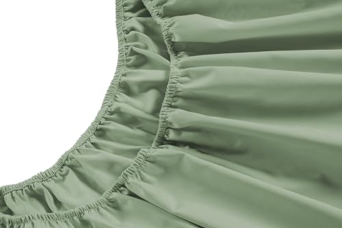 Image of LANE LINEN Split King Sheet Sets for Adjustable Beds - 5 PCs, 450 Thread Count Split King Sheets Set - Sateen Weave King Split Sheets - Split Top King Sheets Set for Adjustable Bed - Iceberg Green