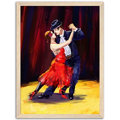 Décoration murale tango rouge : impression d'art encadrée noire 70x100 cm - 5