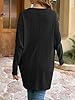 Famulily Women's Long Sleeve Tunic Tops Crew Neck Solid Color Blouses Loose Fit Ladies Lightweight Soft Shirts Black XXL #4