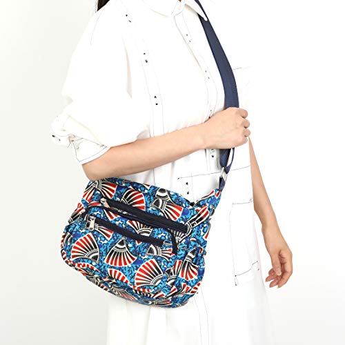 Womens Nylon Floral Shoulder Bag Crossbody Bag Messenger Bags Travel Handbags With Adjustable Strap Waterproof (A sea) - Thumbnail 4