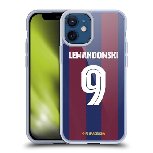 Coque FC Barcelona Lewandowski iPhone 12 Mini protégeant des chutes lors des matchs