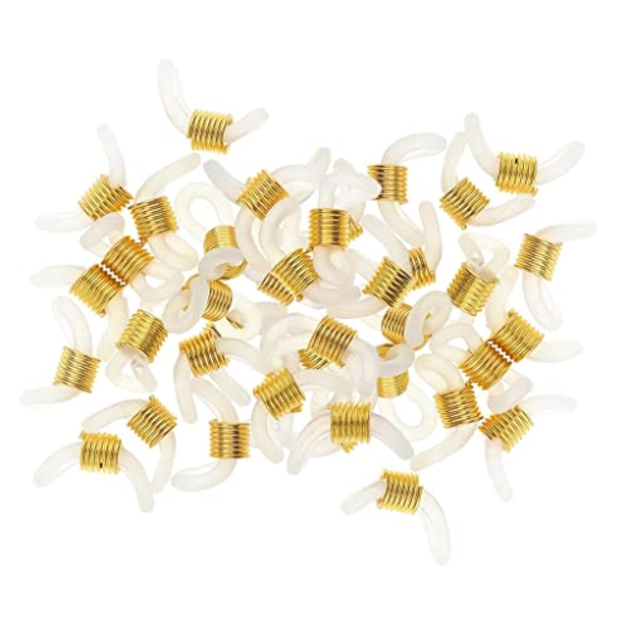 50Pcs Rubber Metal Ends Connectors for Eyeglass Chain
