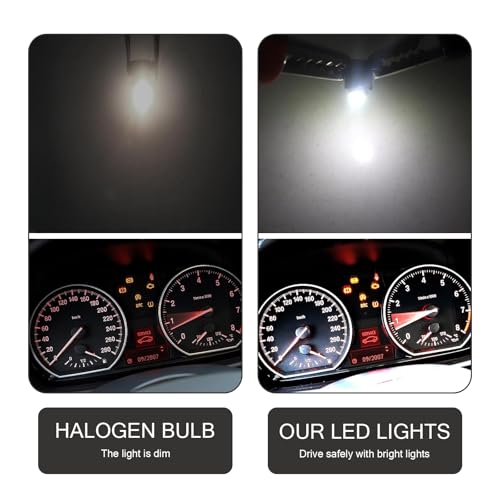10 luces LED T4.2 para tablero automotriz, 12V, blancas miniatura 5