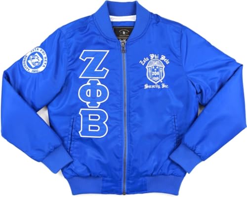 Big Boy Zeta Phi/Φ Beta Divine 9 S1 Bomber Jacket [Royal Blue - S] - ID#71736