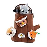 Etna Forest Friends Plush Talking Stuffed Animals Set, Plush Toy Set for Kids Babies Toddlers, 5 Piece Set Baby Stuffed Animals Includes Tree Carrier, Owl, Squirrel, Raccoon & Fox with Animal Noises