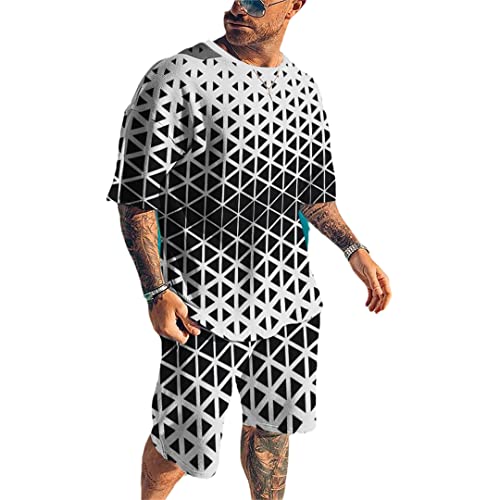 T-shirt manches courtes col rond et short homme ts1278 L contre la chaleur de l'été