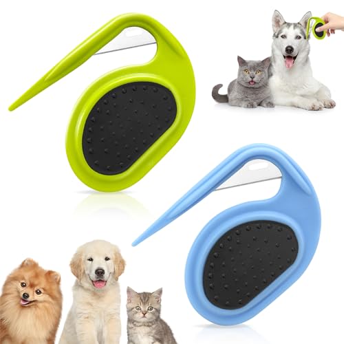 DTXYBC 2 Stück Entfilzungsmesser Katze, Pet Knotting Comb, Knotenkamm Haar Entfernungswerkzeug, Haustier-Knotenkamm für Hunde und Katzen, zum Entfernen von verfilztem Haar