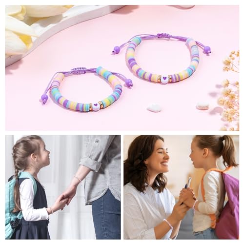 Image of YUZHEJIE First Day of Kindergarten Pre-K Bracelet Mother Daughter Matching Bracelets Back to School Natural Stone Bracelets for Women Girls Teen Jewelry Gifts (Cute-Back to School), 6.5