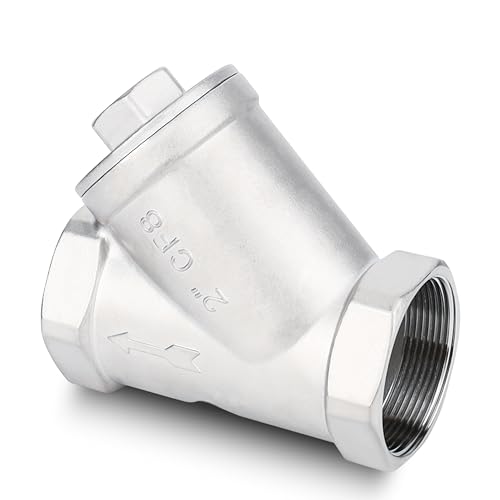 Industrial Plumbing Y Strainers NPT Female 2", Heavy Duty 304 Stainless Steel Y-Strainer, Y-Shaped Filter Valve Connector with 80 Mesh Screen to Remove Excess Impurities for Water Oil Gas DN50