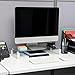Mind Reader Monitor Stand, Contemporary, Desktop Organizer, Laptop Riser, Office, Glass, 22