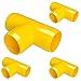 FORMUFIT F001TEE-YE-4 Tee PVC Fitting, Furniture Grade, 1" Size, Yellow (Pack of 4)