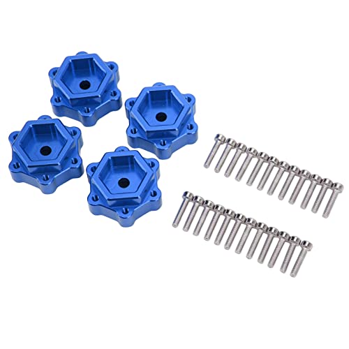 Alomejor Stabiler Aluminium -RC -Rad Hex Adapter Konverter f&uuml;r LOSI LMT Solid Achse 1/8 LKW, Einfache Installation, Leichtes Design, 4PCS Kit f&uuml;r Fernbedienungsauto L&uuml;fter (Blue)