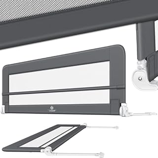 KESSER® Sponda da letto Protezione per letto Sponda da letto bambini Sponda da culla Barriera letto per bambini, Grigio scuro - 200cm