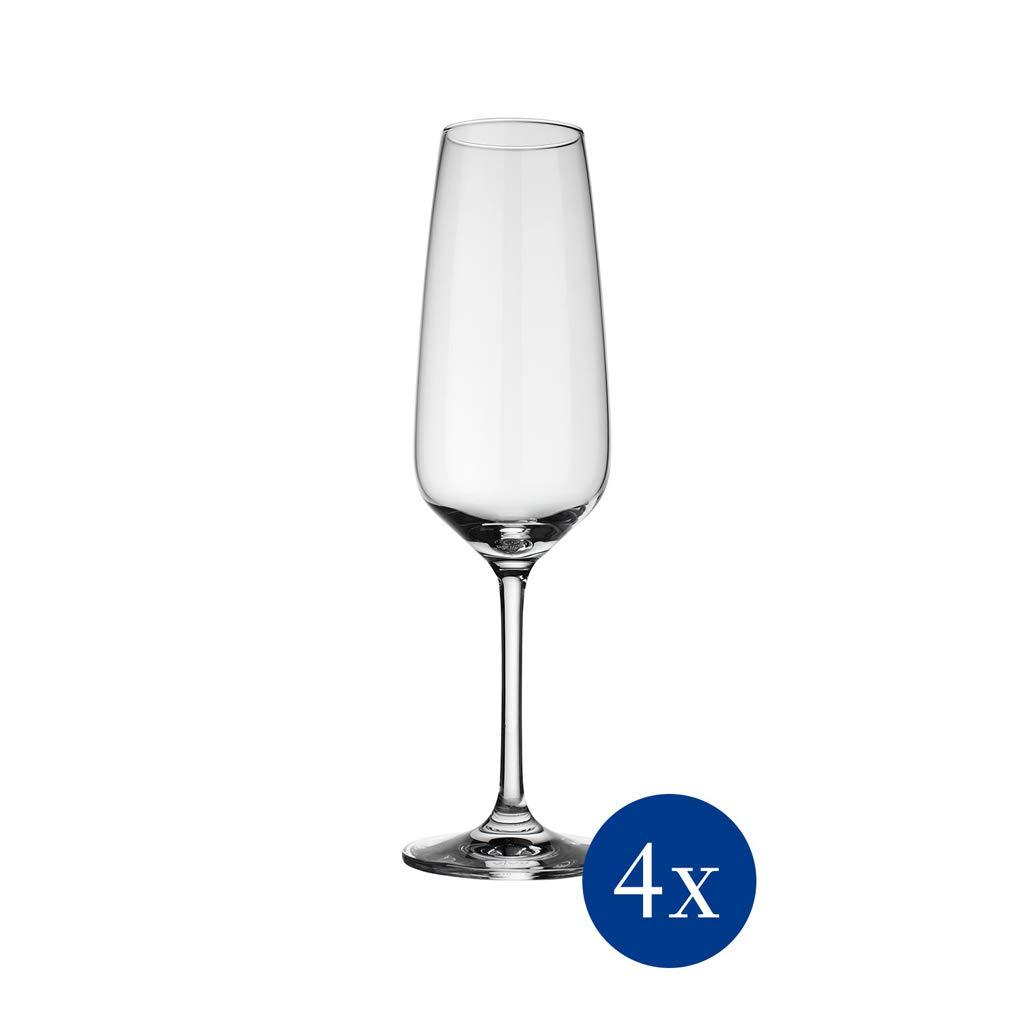 like. by Villeroy & Boch Group – Voice Basic, zestaw kieliszków do szampana, 4 sztuki, 283 ml, szkło kryształowe, można myć w zmywarce