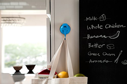 Powerful Push And Lock Color Pop Suction Cup Hook Holds Up To 13 Lbs, Blue #TOP1