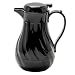 Winco Push Button Insulated Beverage Server with Swirl Design, 42-Ounce, Black