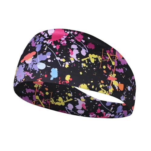 Sport Headbands Sweat Band Vintage Print Travel Party Sweat-Absorbing Breathable Yoga Running Fitness Sports Headband for Running, Yoga(Color 6)