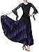 CISMARK Elegant Ballroom Latin Party Long Swing Tiered Dance Skirt for Women Black and Purple