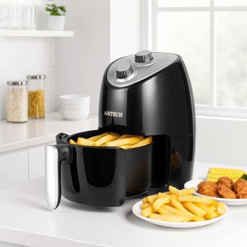 Trendi 2L Compact Manual Air Fryer – 1200W Mini Air Fryer, Adjustable Temp Up To 200°C, 30-Min Timer, Hot Air Circulation, Removable Non-Stick Basket, Healthy Oil-Free Frying For Small Households - 2