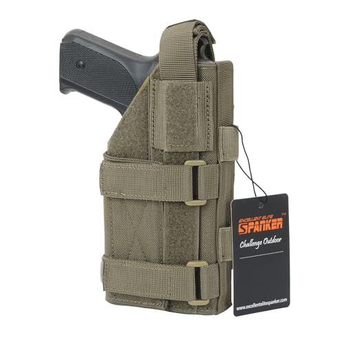 EXCELLENT ELITE SPANKER Taktische verstellbare Pistolenholster für M1911 Glock 17 G18 G19 G26 G34 XD-45acp CZ P-10C Molle Holster(Olivgrün)