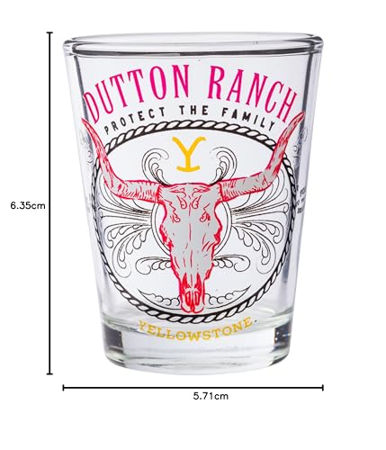 Silver Buffalo Yellowstone Multi Badge 4 peças, conjunto de mini vidro de 42,5 g 4x1