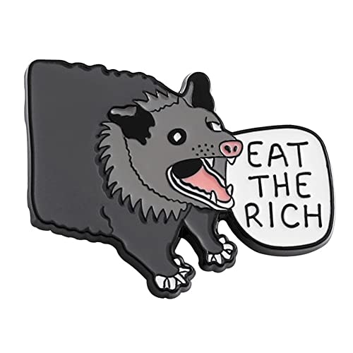 Eat the Rich Possum Emaille-Anstecknadel, Anstecknadel, Anstecknadel, Brosche, Schmuckzubehör, Anime-Emaille, Broschensammlung für Kleidung, Taschen, Rucksäcke Cover
