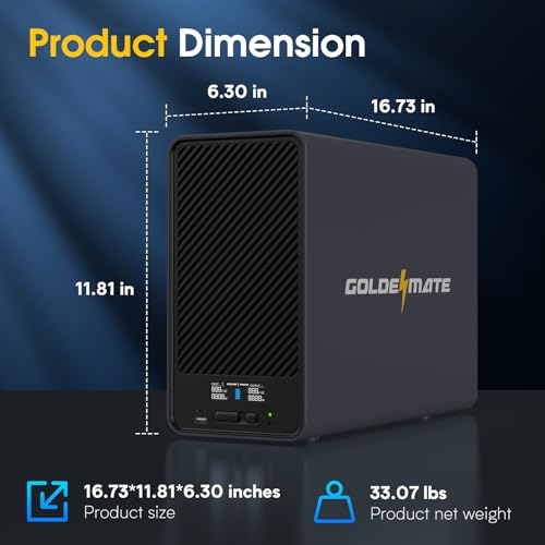 Image of GOLDENMATE 1500VA /1000W Lithium UPS Battery Backup and Surge Protector, Backup Battery Power Supply with LiFePO4 Batteries(296Wh), AVR, Line Interactive Sinewave UPS System, 8 Ports, LCD Screen, Gray