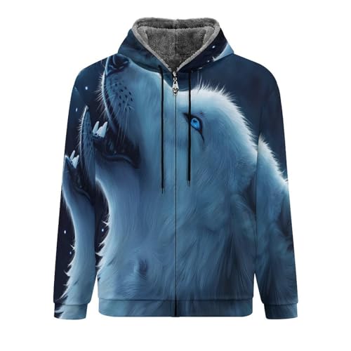 Sweat-shirt loup blanc hurlant homme veste zippée finition premium