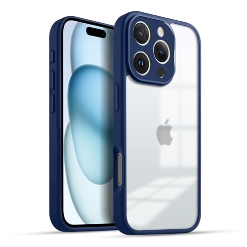 Image of KARWANBack Cover |Shockproof Bumper Case | Full Camera Protection | Raised Edges | Super Soft Side TPU | Bumper Case for iPhone 16 Pro - Blue