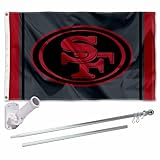 San Francisco 49ers Blackout Flag Pole and Bracket Mount Kit