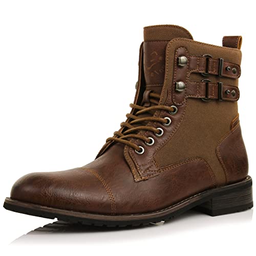Image of Polar Fox Men's Casual Cap-Toe Ankle Boot Collection | Lace-Up Work, Combat, and Chukka Styles