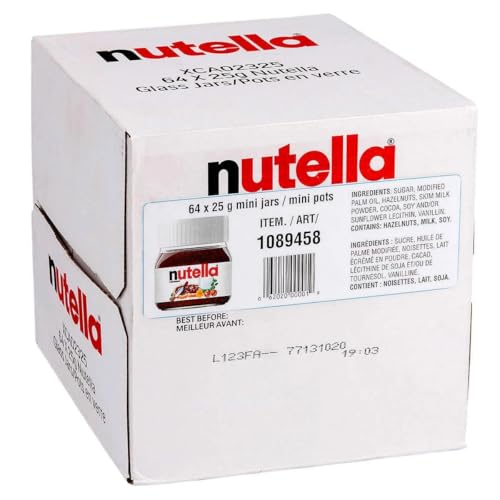 Nutella Hazelnut Spread with Cocoa Glass Jar.88 Ounce - 64 per case.