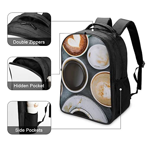Sac à dos ordinateur portable 15 pouces cartable café 40x28x16cm pour étudiant - 4