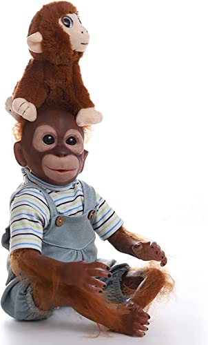 Muñeca realista bebé mono de silicona 52 cm miniatura 5