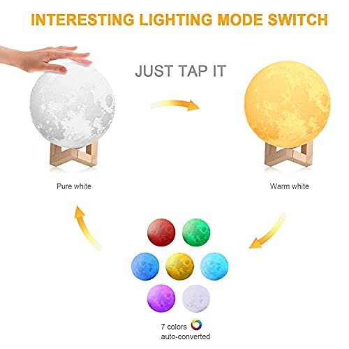 Generic-The-Ace-Store-Moon-Lamp-Tap-To-Chnage-Colors-7-Colors-With-Rechargeable-15-Cm-Size-3D-Moon-Lamp-Multi-Color-StandardPlastic-Pack-of-1