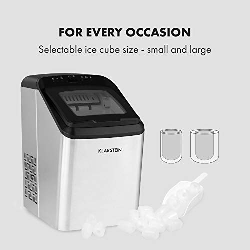 Klarstein Eiswürfelmaschine , 2,9 L Eiswürfelbereiter, für 15 kg Große und Kleine Eiswürfel, Schnelle Mini, Selbstreinigend Partytime – Bild 6