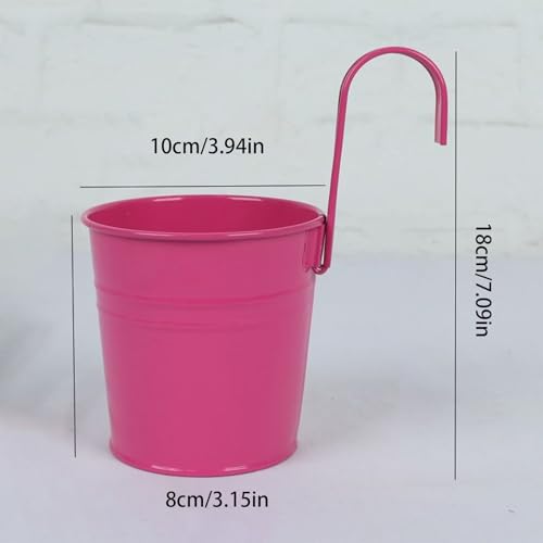 Pots de fleurs en métal avec trou de drainage et suspensions amovibles - 6