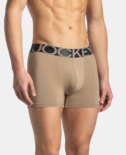 Image of Jockey IC28 Men's Tactel Microfiber Elastane Stretch Solid Trunk with Moisture Move Treatment