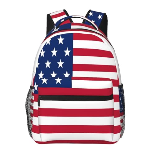 America Flag Usa Flag Stars And Stripes Casual Backpack Travel Pack Bag Laptop Backpacks With Side Pockets Front Zipper Pockets Bookpack Daypack Picnic Rucksack Computer Bag