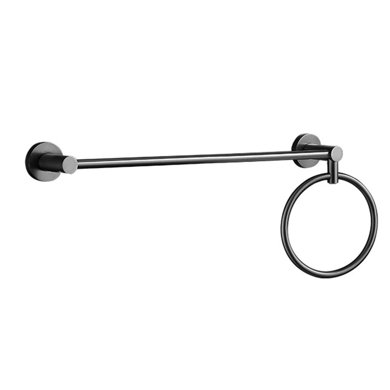 Wall Mount Towel Rack Bathroom Punch-Free Single-Rod Towel Ring 40 * 7 * 22cm(Gray Right,40cm)