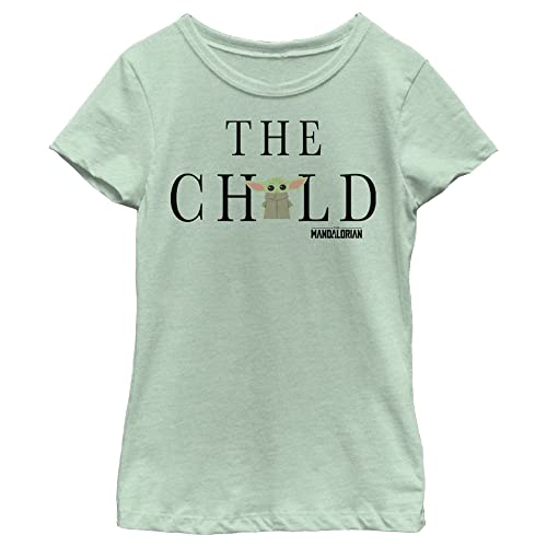 The Mandalorian Girl's Star Wars The Child Text Logo T-Shirt