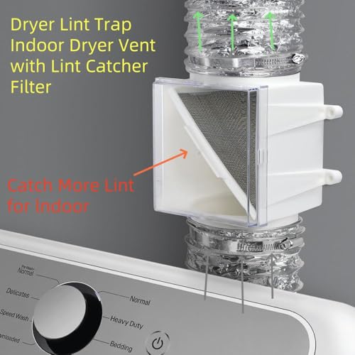 Dryer Duct Lint Trap, Extra Heat Dryer Saver,Accommodates 4" Transition Ducts,1-Pack - Thumbnail 2