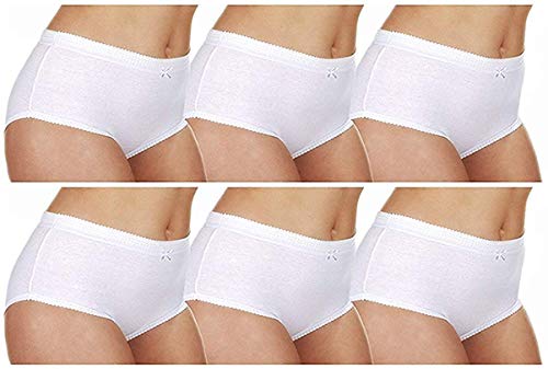 COTTONIQUE Ladies 6 Pairs of Full Cotton Briefs in Choice of Colours