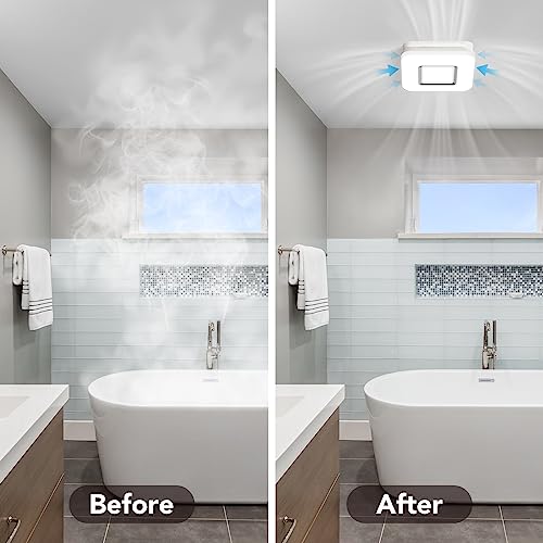 Orein Bathroom Exhaust Fan With Light, 100 Cfm 1.5 Sones, 25W Household Ventilation Fan For Home, 1500Lm Dimmable Led Light 3000K/4000K/5000K Selectable & Nightlight, Fcc/Etl Listed, White #TOP6