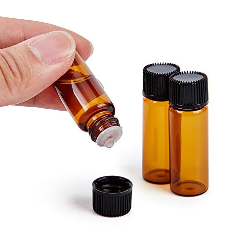 Benecreat 40 Pack 5Ml Amber Brown Orifice Reduce Essential Oil Bottles With Glass Droppers And Colorful Labels For Aromatherapy Fragrance Oils #TOP3